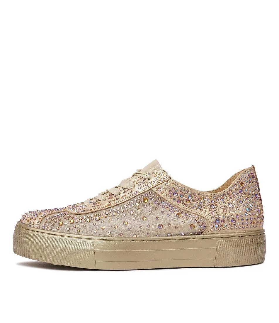 Flip Old Gold Shimmer/Old Gold Leather Mesh Sneakers