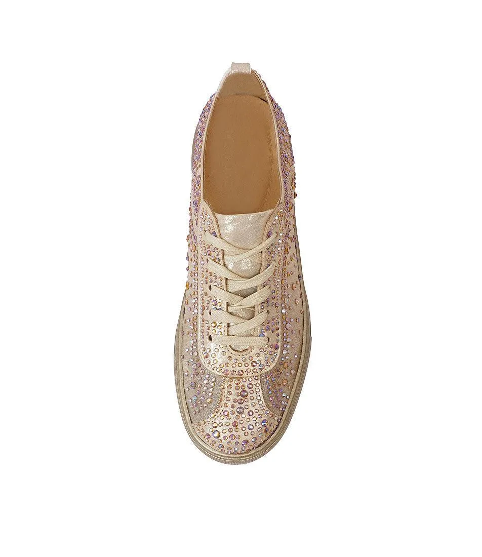 Flip Old Gold Shimmer/Old Gold Leather Mesh Sneakers