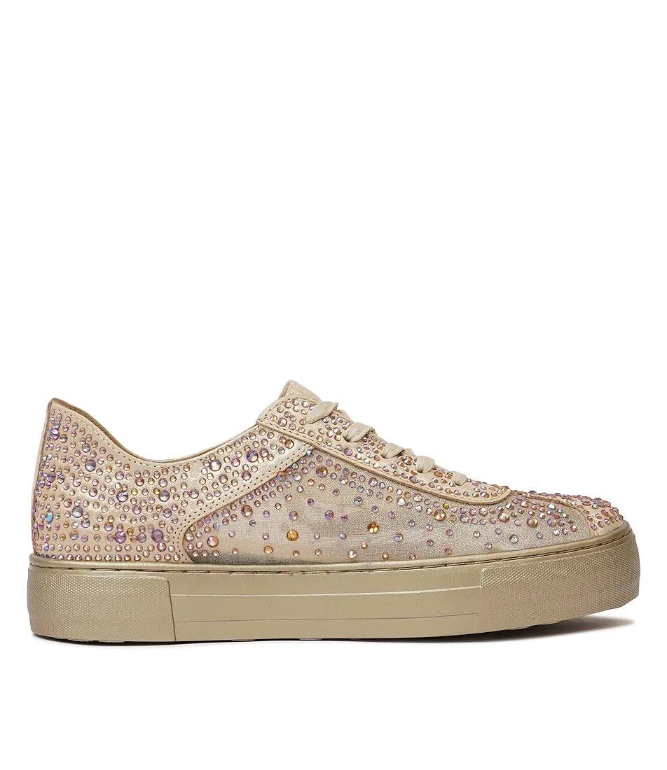 Flip Old Gold Shimmer/Old Gold Leather Mesh Sneakers