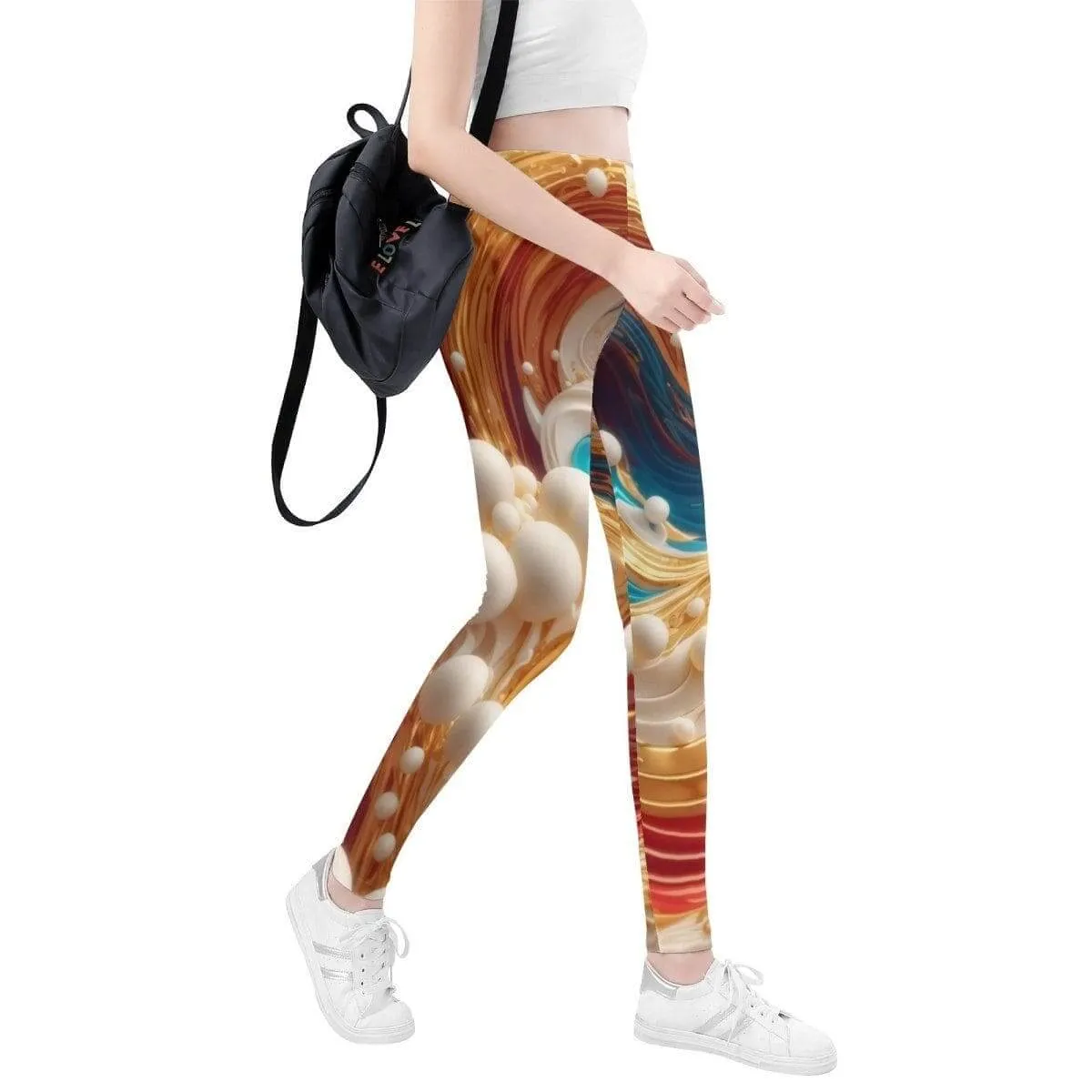 Flowy beige Elements Women's Soft Yoga Leggings