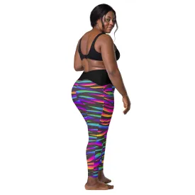 FLUORESCENT STRIPE KRATOS Women's Leggings with pockets