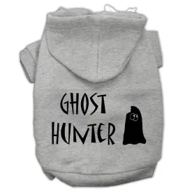 Ghost Hunter Screen Print Pet Hoodies Grey With Black Lettering Med (12)