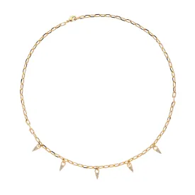 Gold & Crystal Droplet Chain Necklace