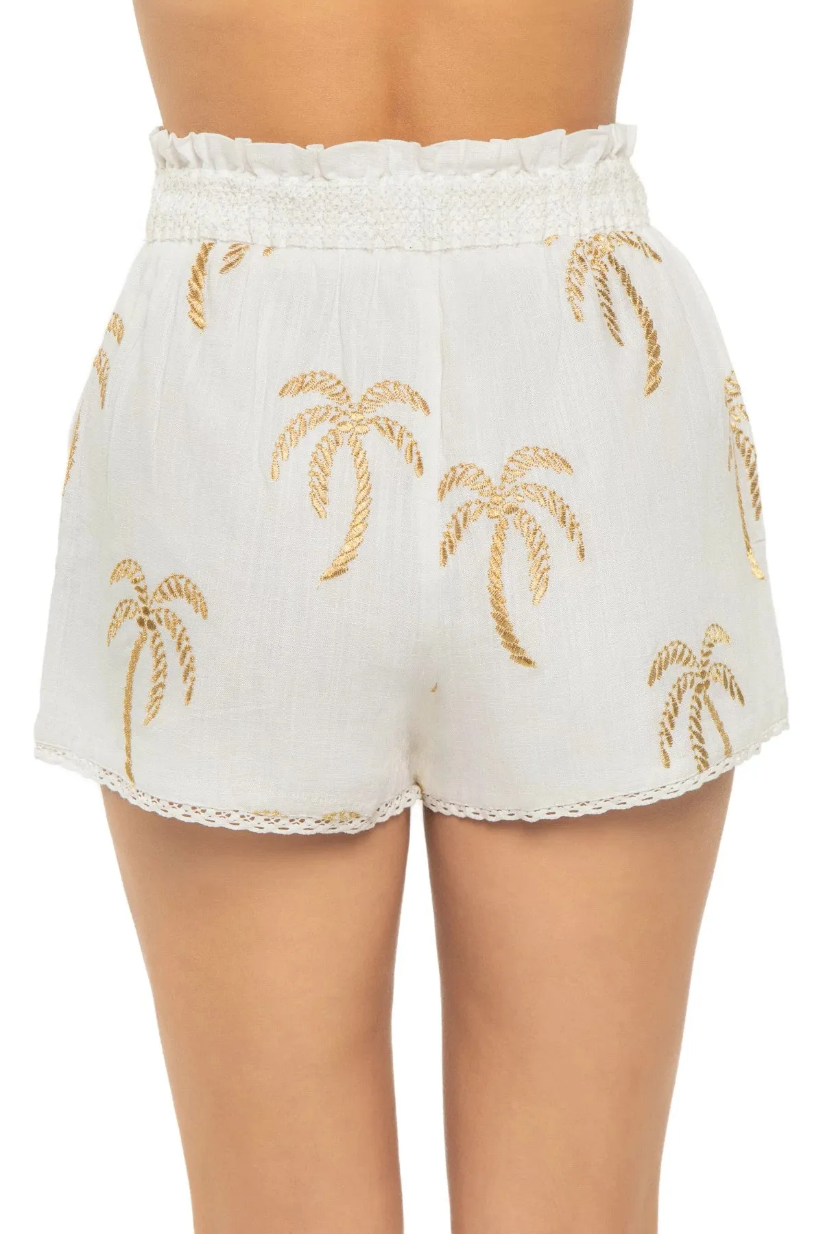 Golden Palm Shorts-Off White