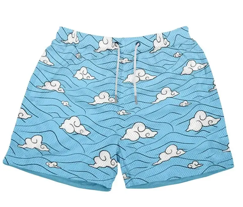 Graphic anime mesh summer shorts