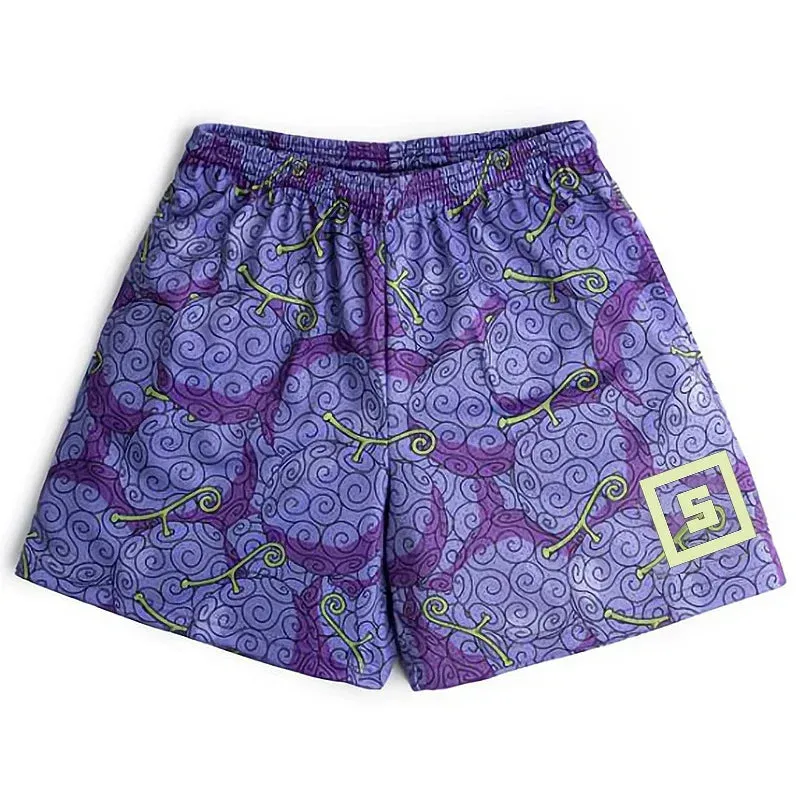 Graphic anime mesh summer shorts