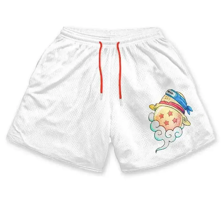 Graphic anime mesh summer shorts