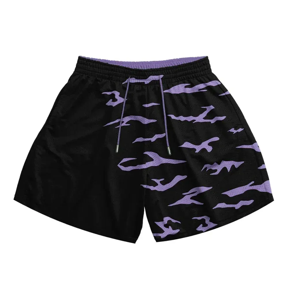 Graphic anime mesh summer shorts