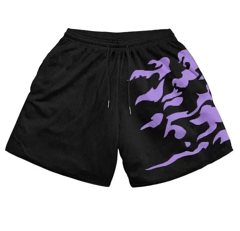 Graphic anime mesh summer shorts