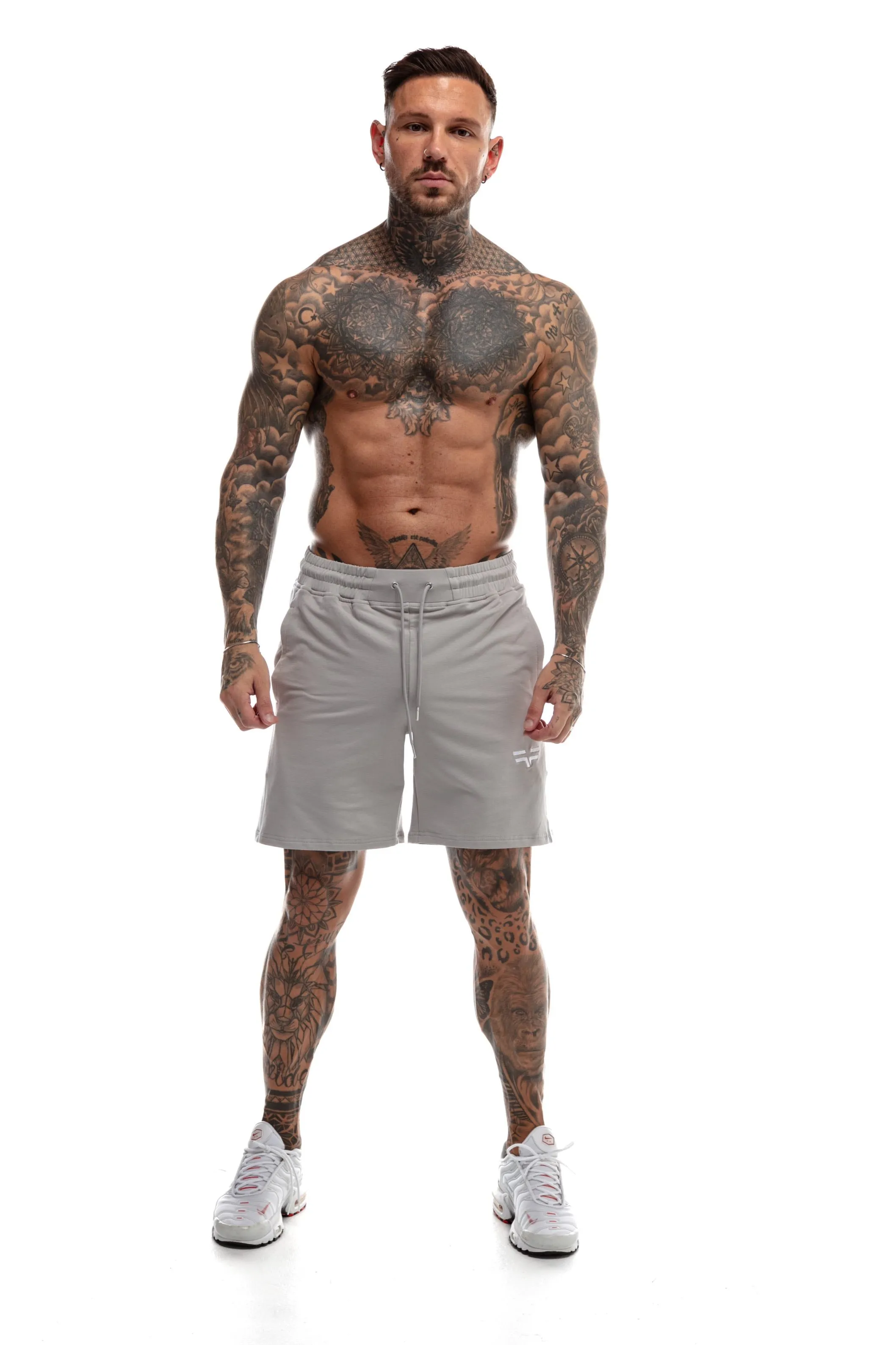 GymFreak Mens Icon Range Shorts - Grey - 7 inch