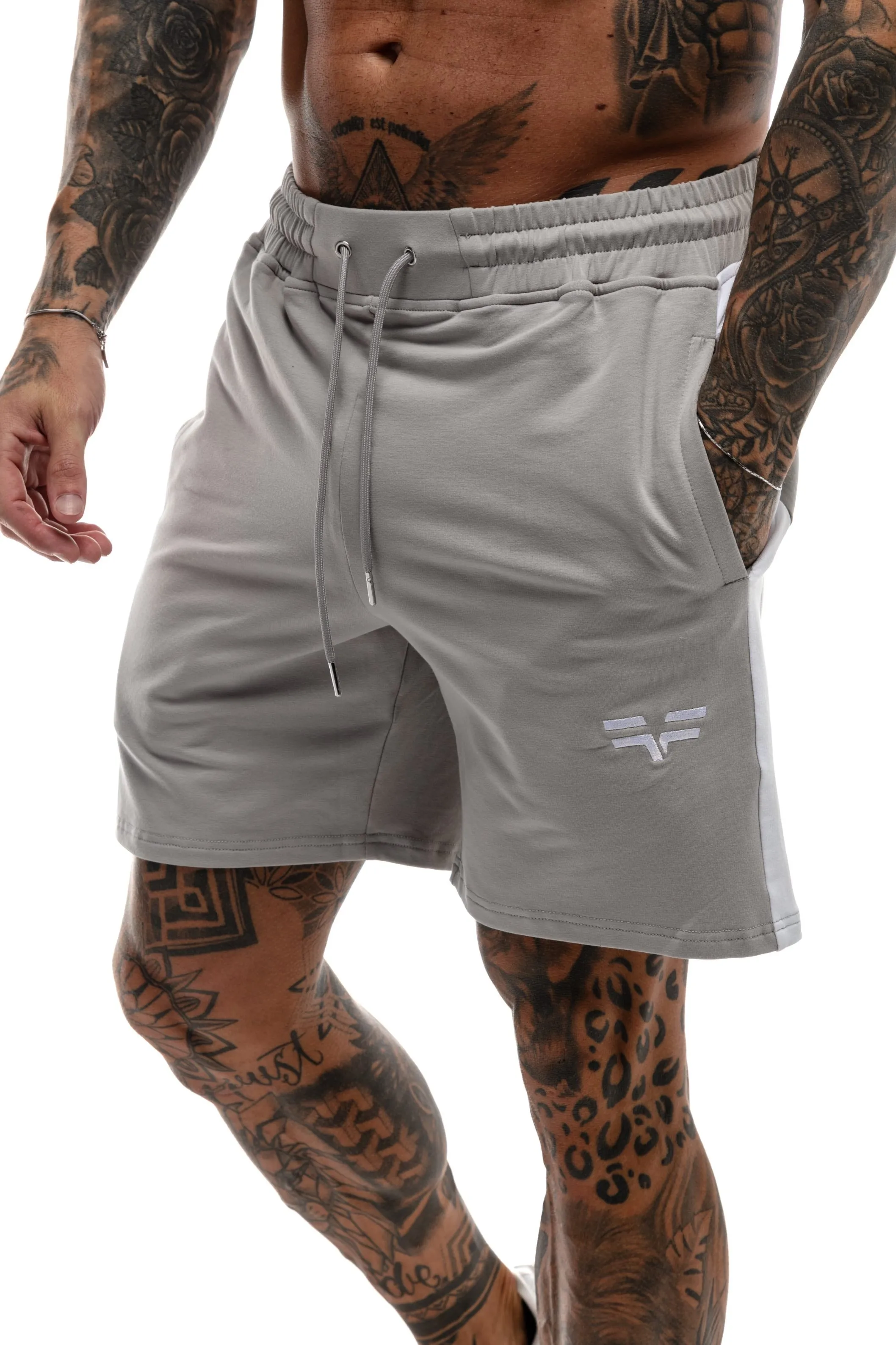 GymFreak Mens Icon Range Shorts - Grey - 7 inch