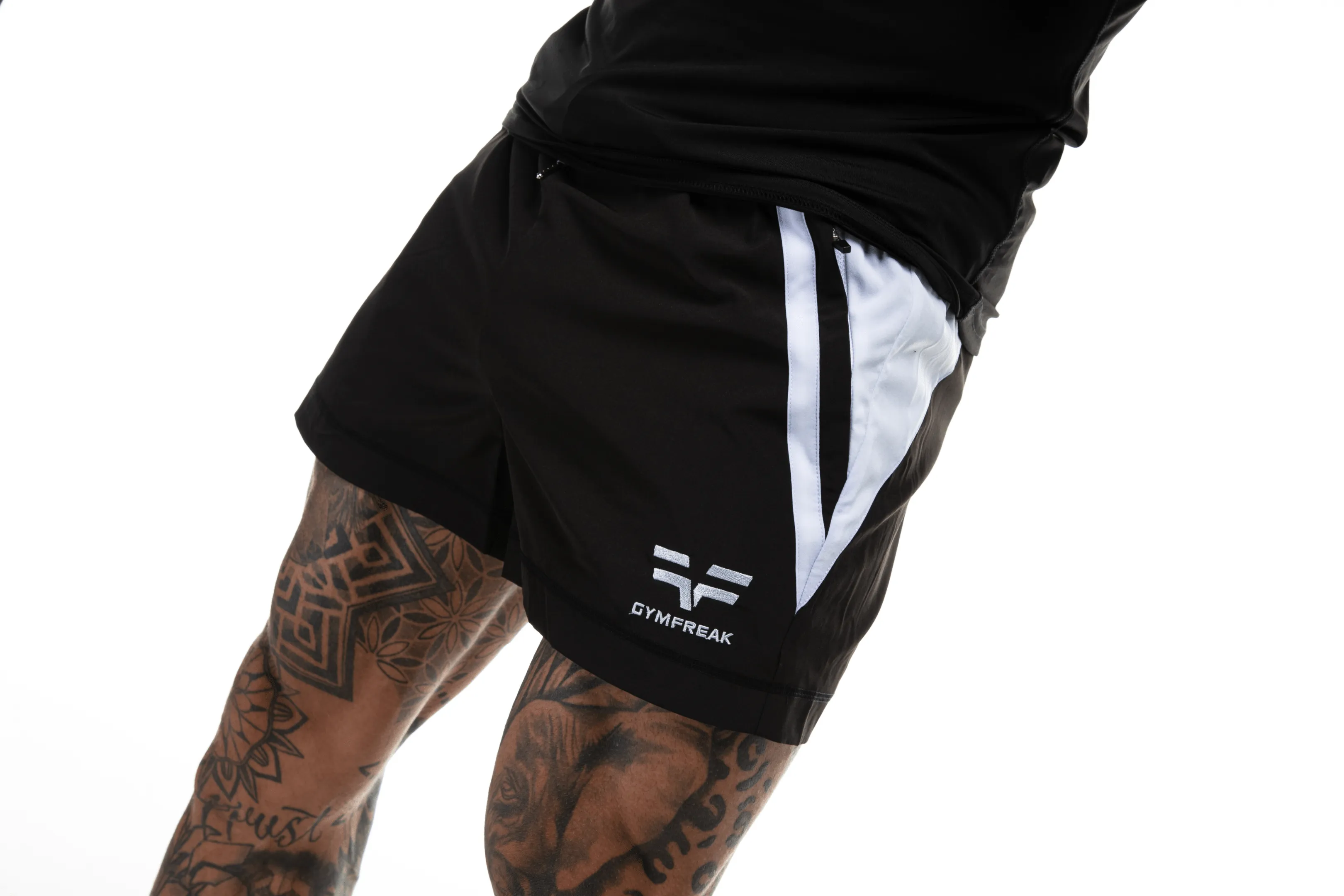 GymFreak Mens Pro Shorts - Black - 3.5 inch