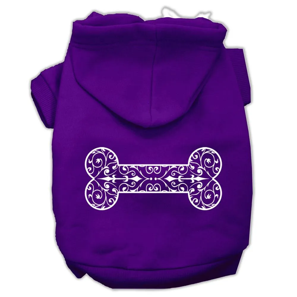 Henna Bone Screen Print Pet Hoodies Purple Size XXL (18)