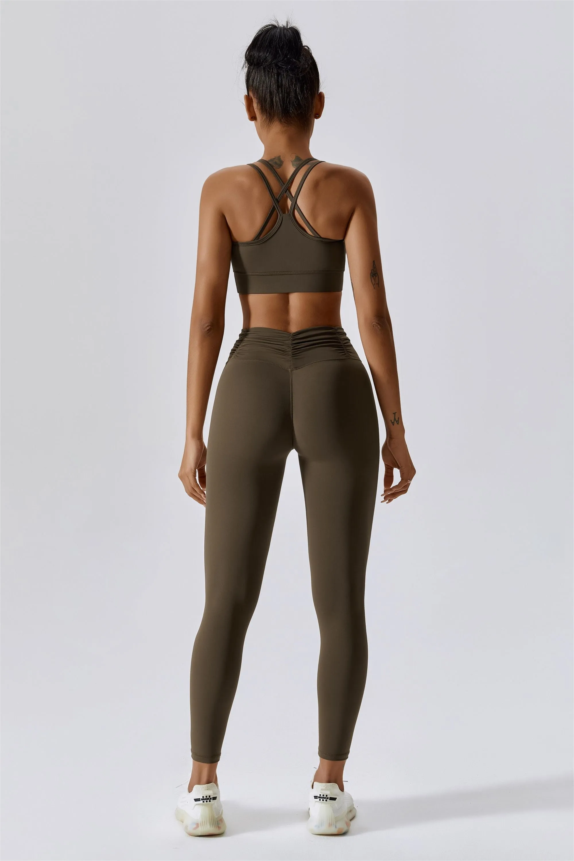 High-Rise Ruched Waistband Leggings