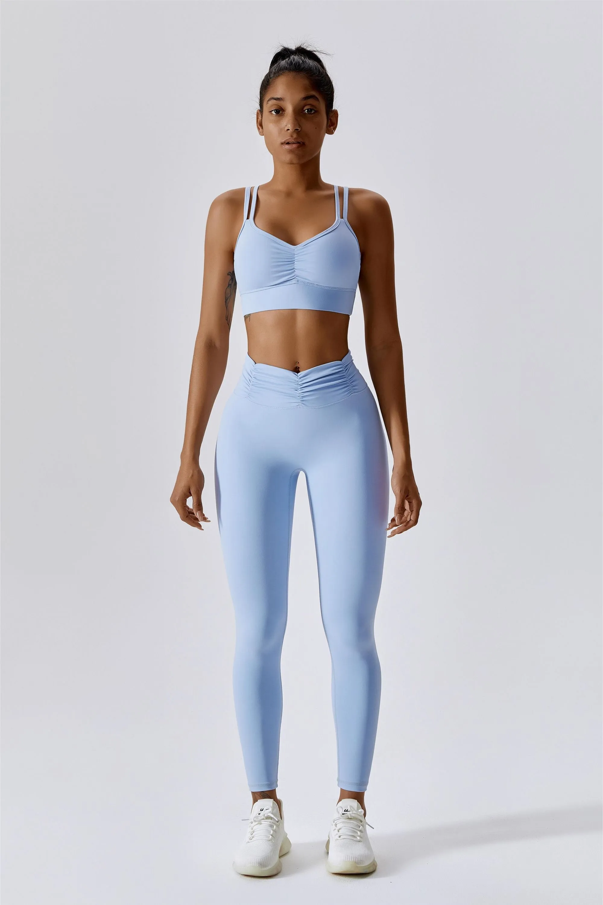 High-Rise Ruched Waistband Leggings