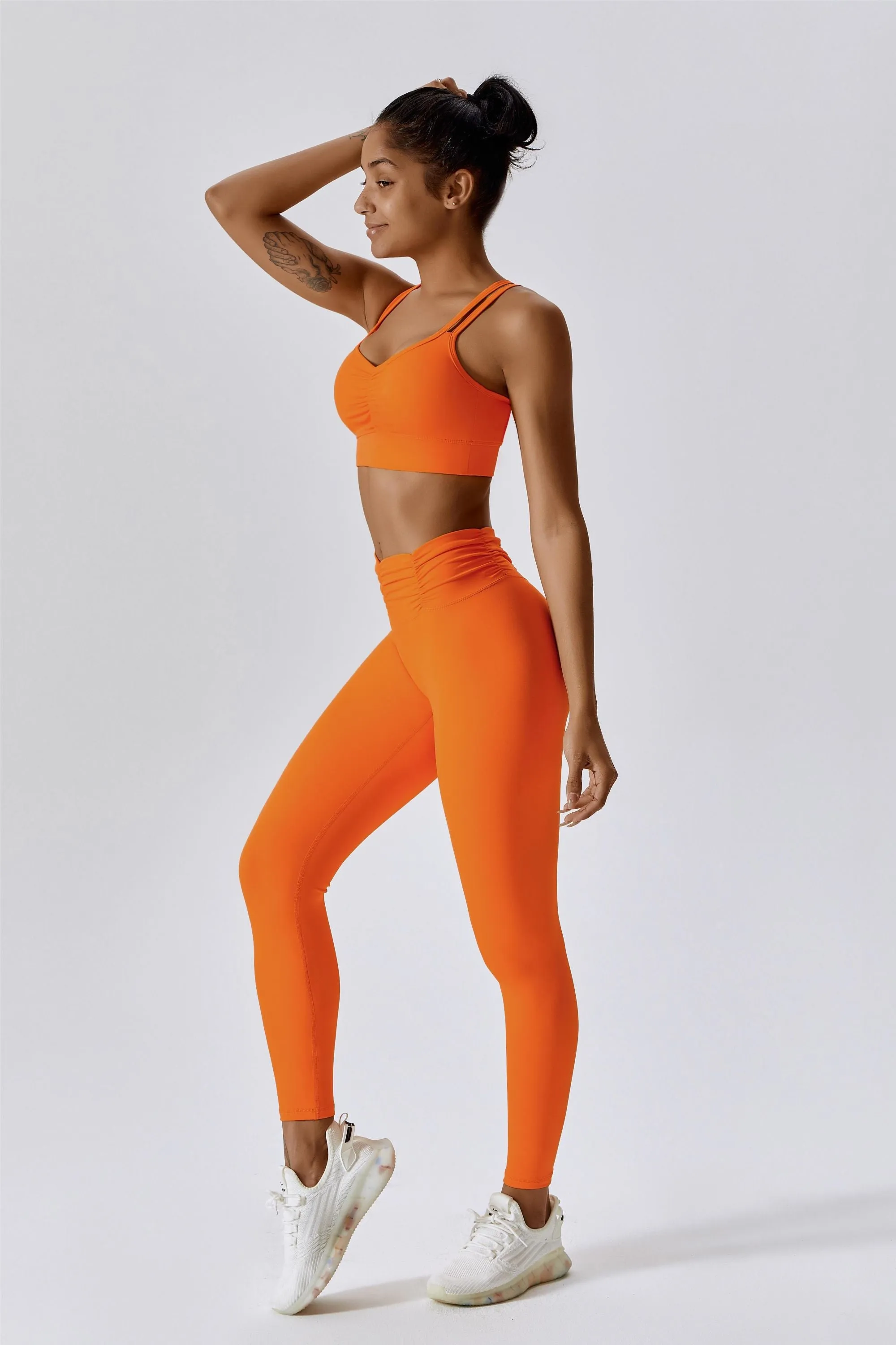 High-Rise Ruched Waistband Leggings