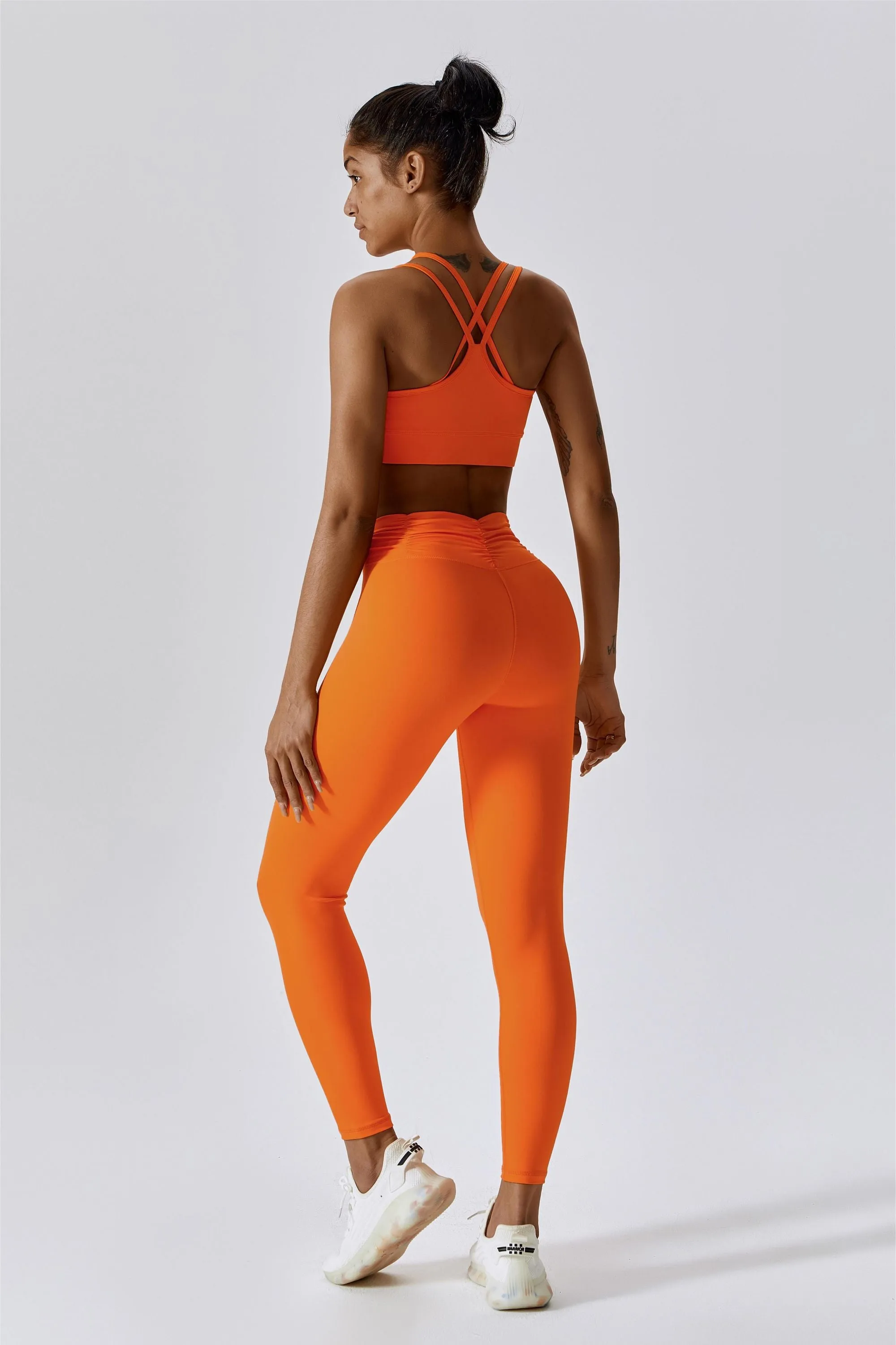 High-Rise Ruched Waistband Leggings