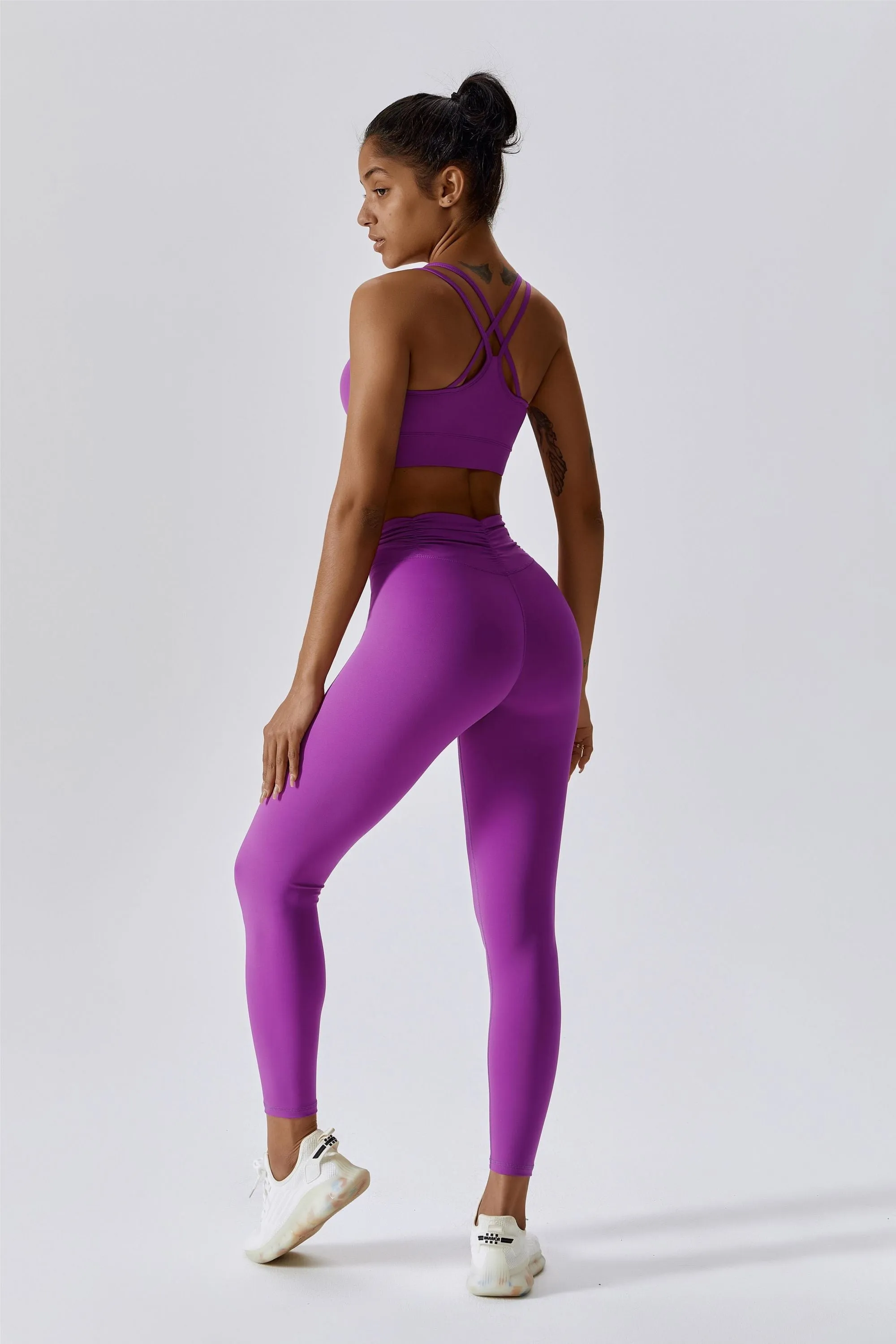 High-Rise Ruched Waistband Leggings