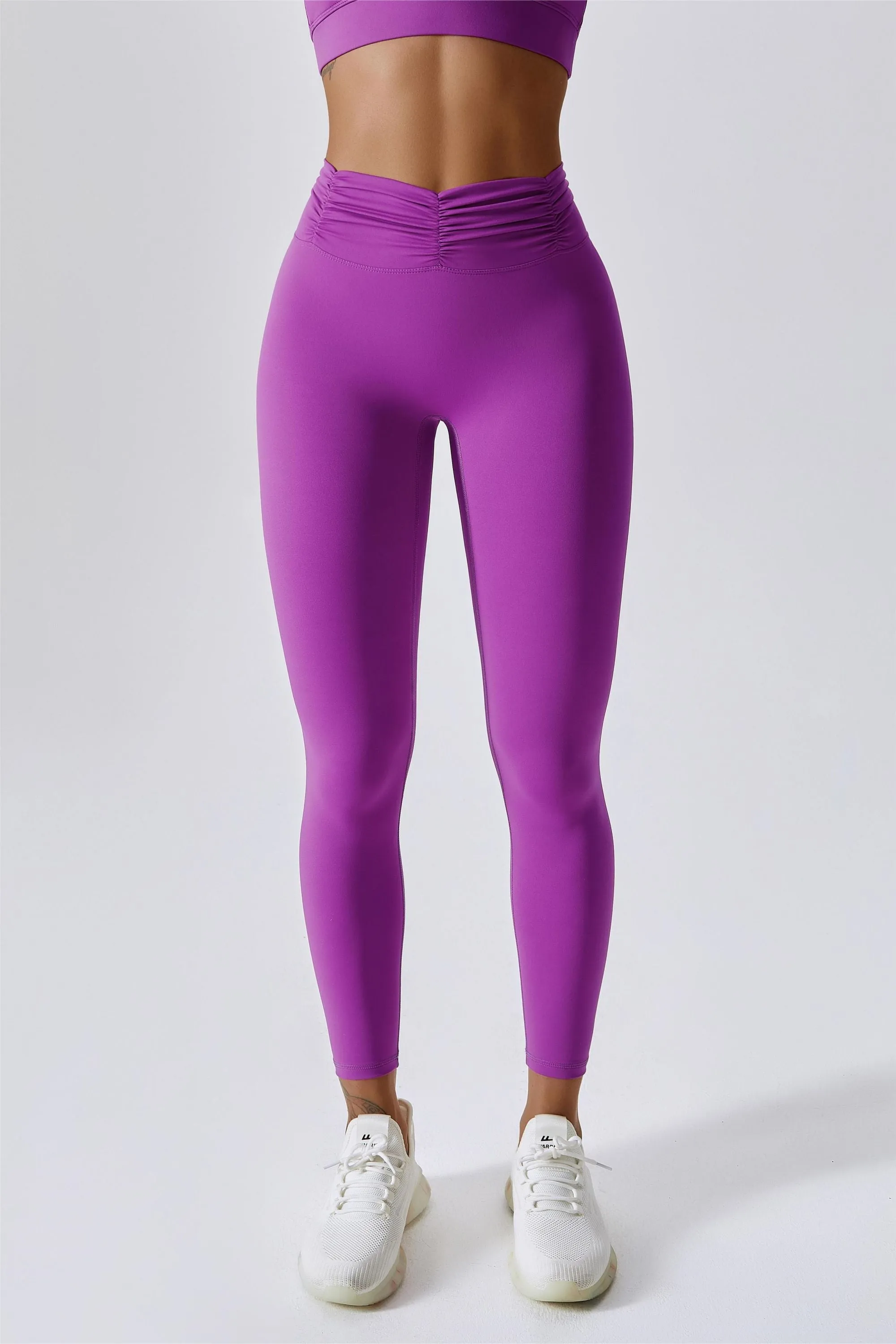 High-Rise Ruched Waistband Leggings