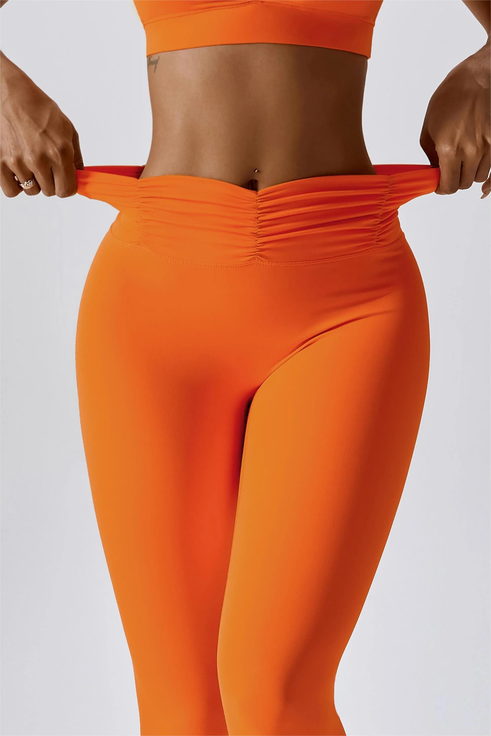 High-Rise Ruched Waistband Leggings