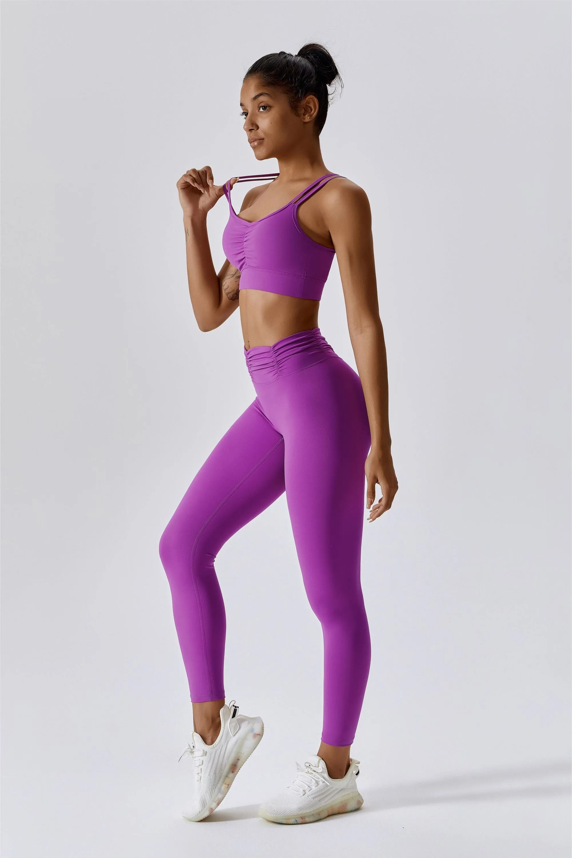 High-Rise Ruched Waistband Leggings