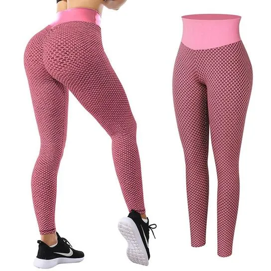 Honeycomb Scrunch Butt Women's Leggings High Waist Yoga Pants