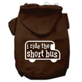 I ride the short bus Screen Print Pet Hoodies Brown Size S (10)