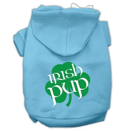 Irish Pup Screen Print Pet Hoodies Baby Blue Size Lg (14)