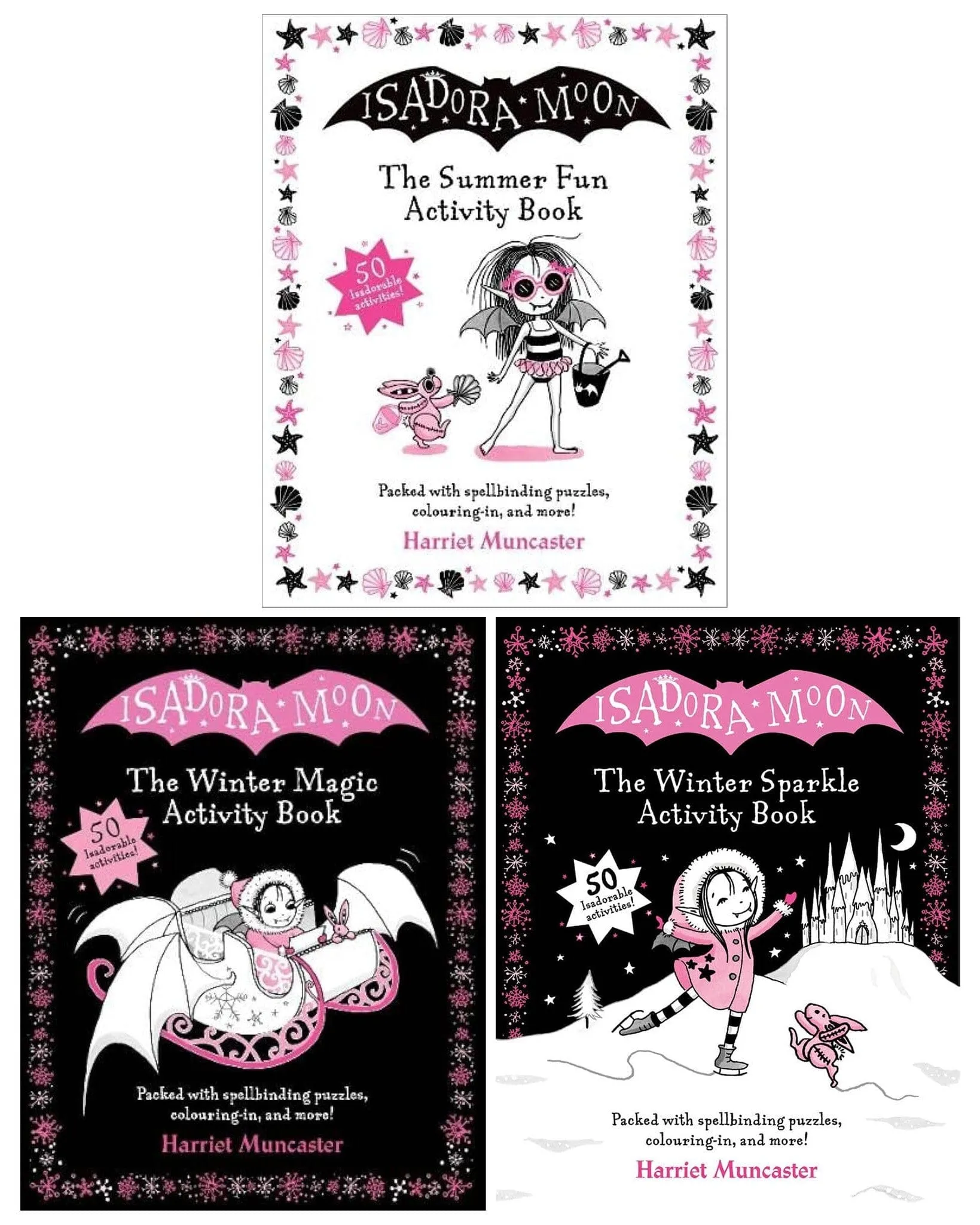 Isadora Moon: The Winter Magic & Summer Fun Activity 3 Books Collection Set - Ages 5  - Paperback