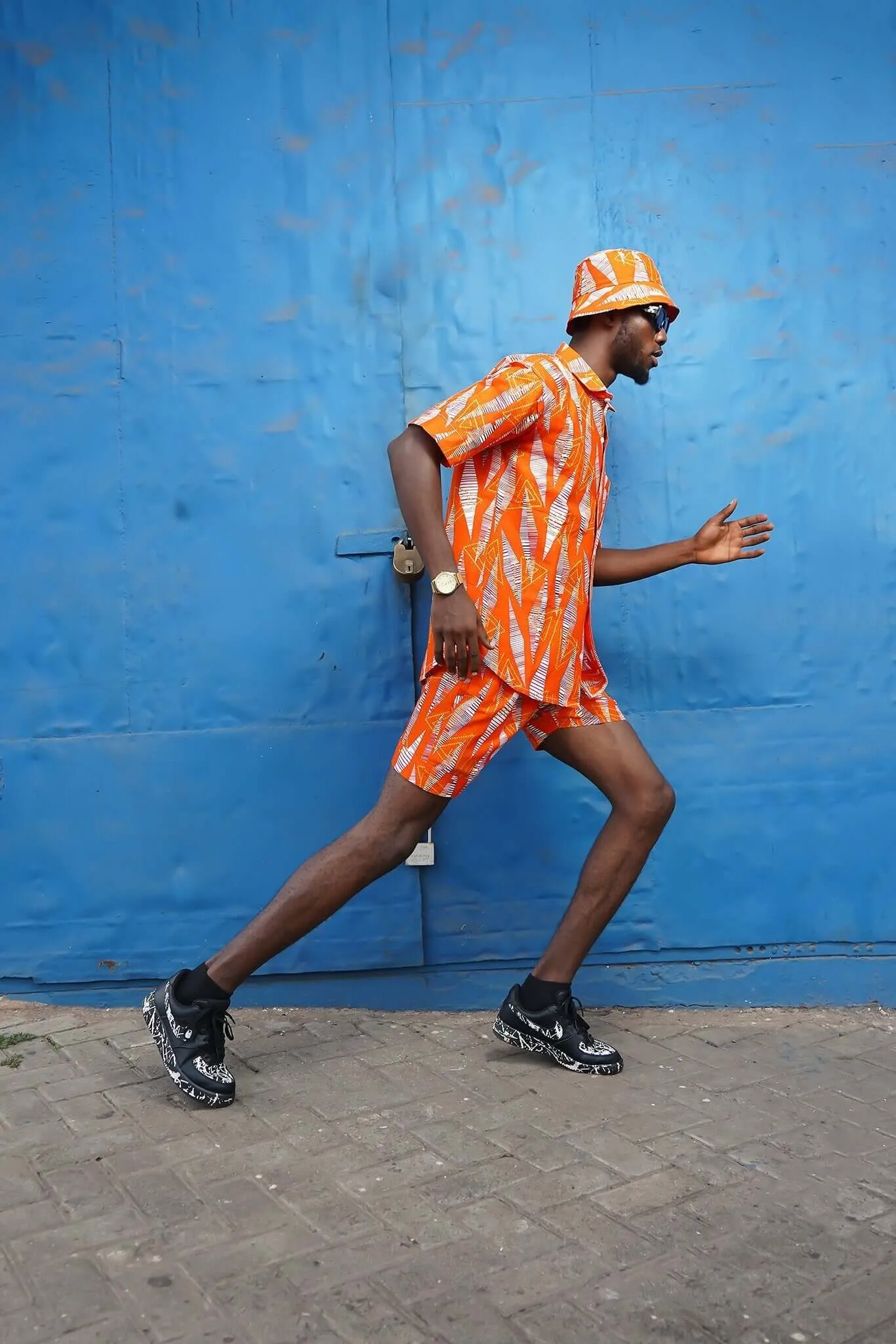 Ishy Bamba Orange Mid Length Shorts