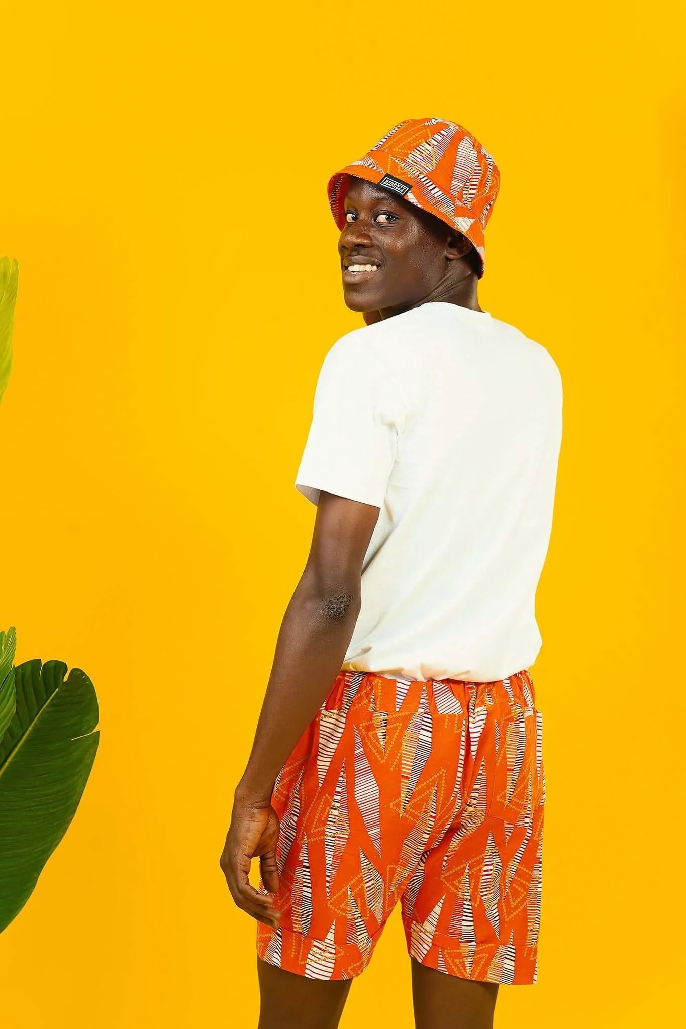 Ishy Bamba Orange Mid Length Shorts