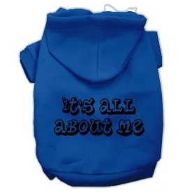 It's All About Me Screen Print Pet Hoodies Blue Size Med (12)