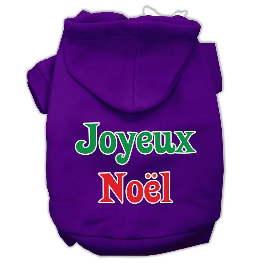 Joyeux Noel Screen Print Pet Hoodies Purple L (14)