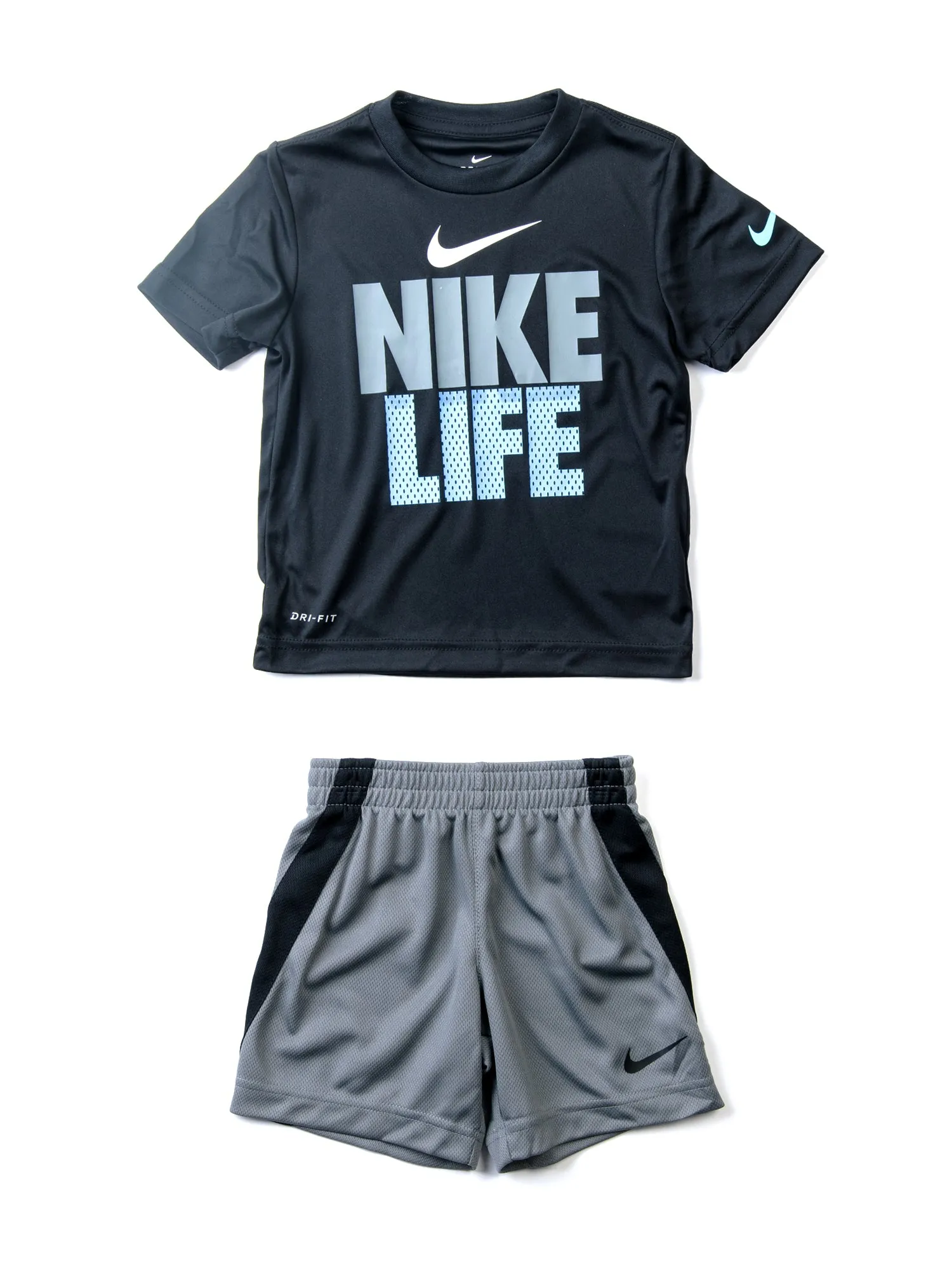 KIDS LITTLE BOYS NIKE VERBIAGE SHORTS & T-SHIRT SET - CLEARANCE