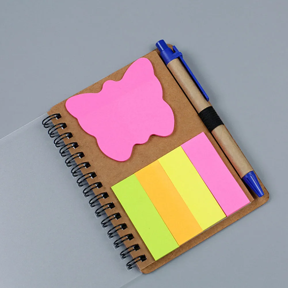 Kraft Paper diary with Post-it Pad and Pen