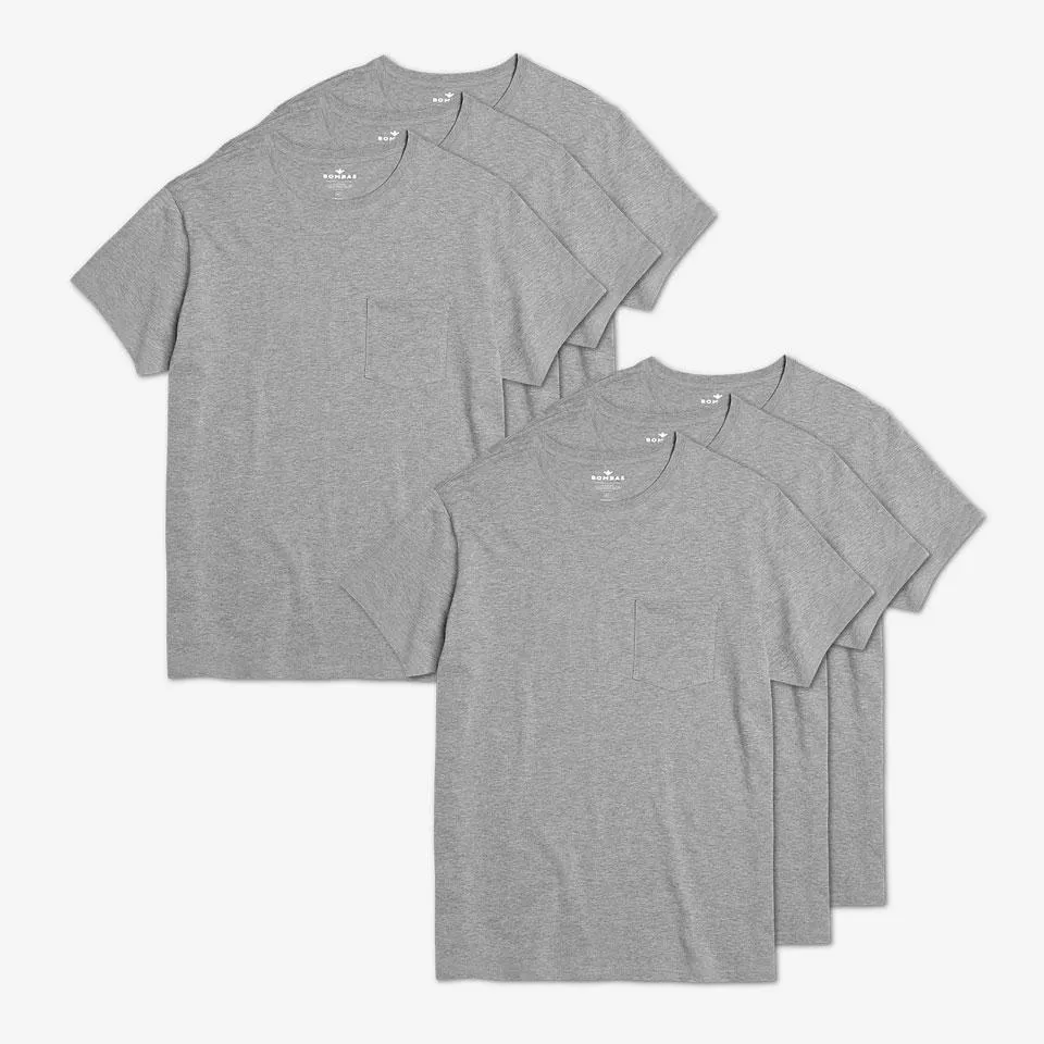 Men's Pima Cotton Pocket Crew Neck T-Shirt 6-Pack