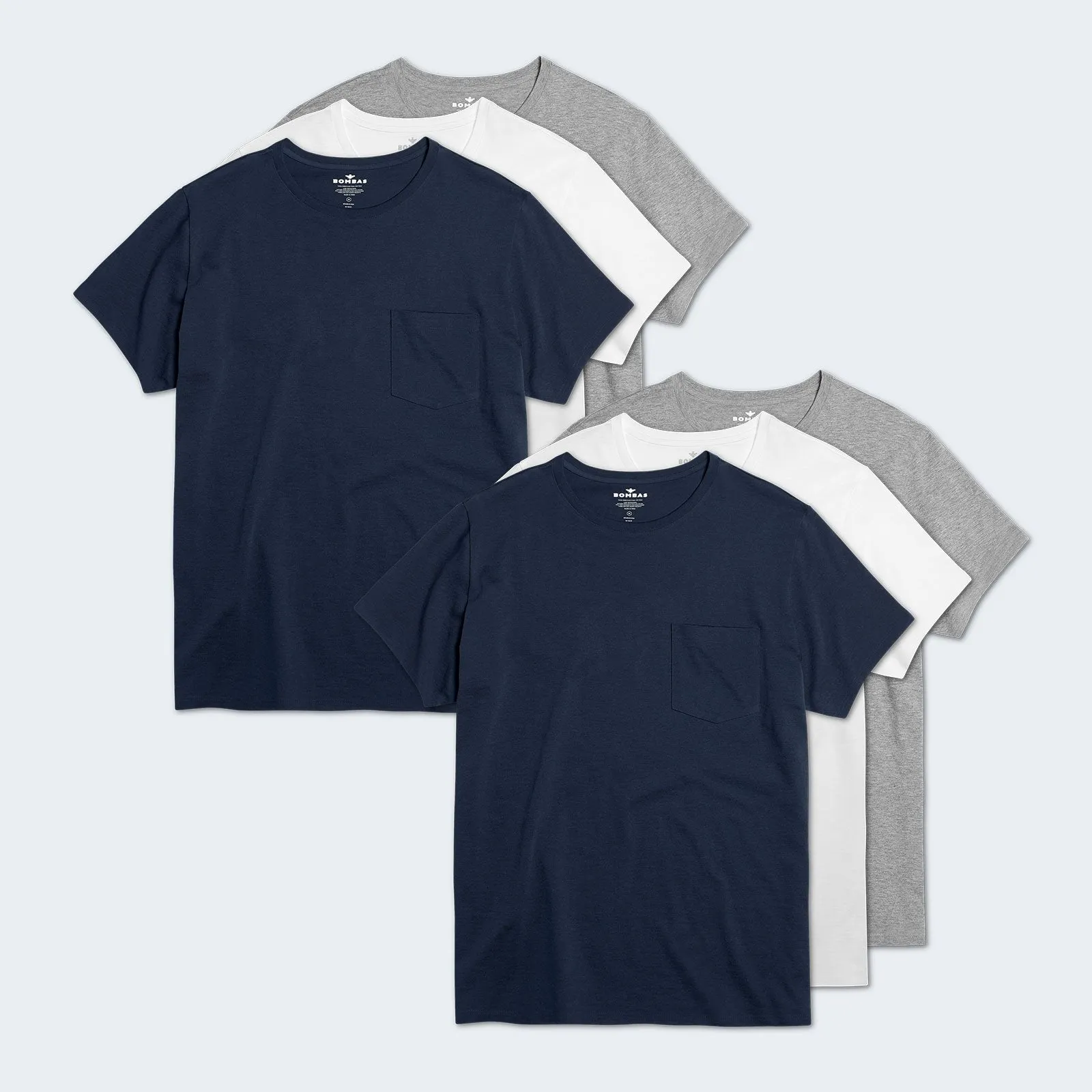 Men's Pima Cotton Pocket Crew Neck T-Shirt 6-Pack