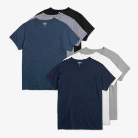 Men's Pima Cotton Pocket Crew Neck T-Shirt 6-Pack