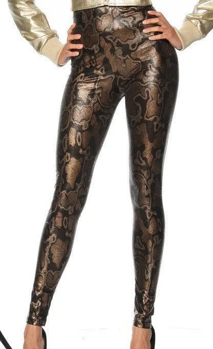 Metallic Animal Print Leggings