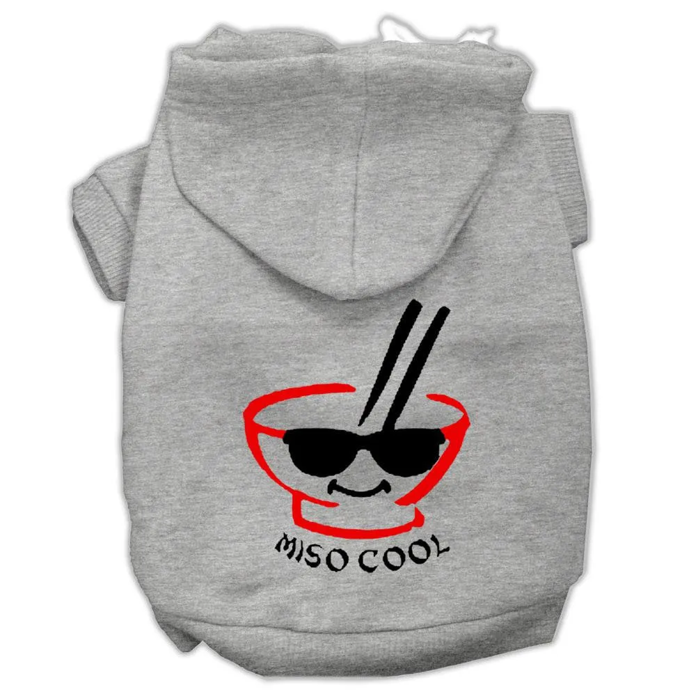 Miso Cool Screen Print Pet Hoodies Grey Size Xs (8)