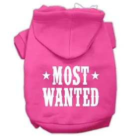 Most Wanted Screen Print Pet Hoodies Bright Pink Size Med (12)