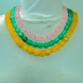 Multicolor Layered Stone Beaded Necklace