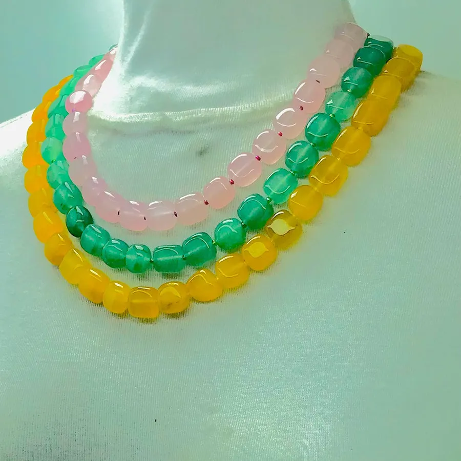 Multicolor Layered Stone Beaded Necklace