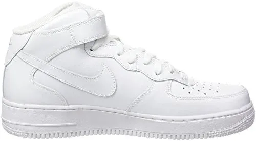 Nike Mens Air Force 1 Mid 07 Basketball Shoes White/White 315123-111 Size 10