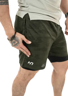 Olive Green 2Layer Performance Shorts