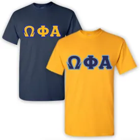 Omega Phi Alpha Lettered T-Shirt, 2-Pack Bundle Deal - G500 (2) - TWILL