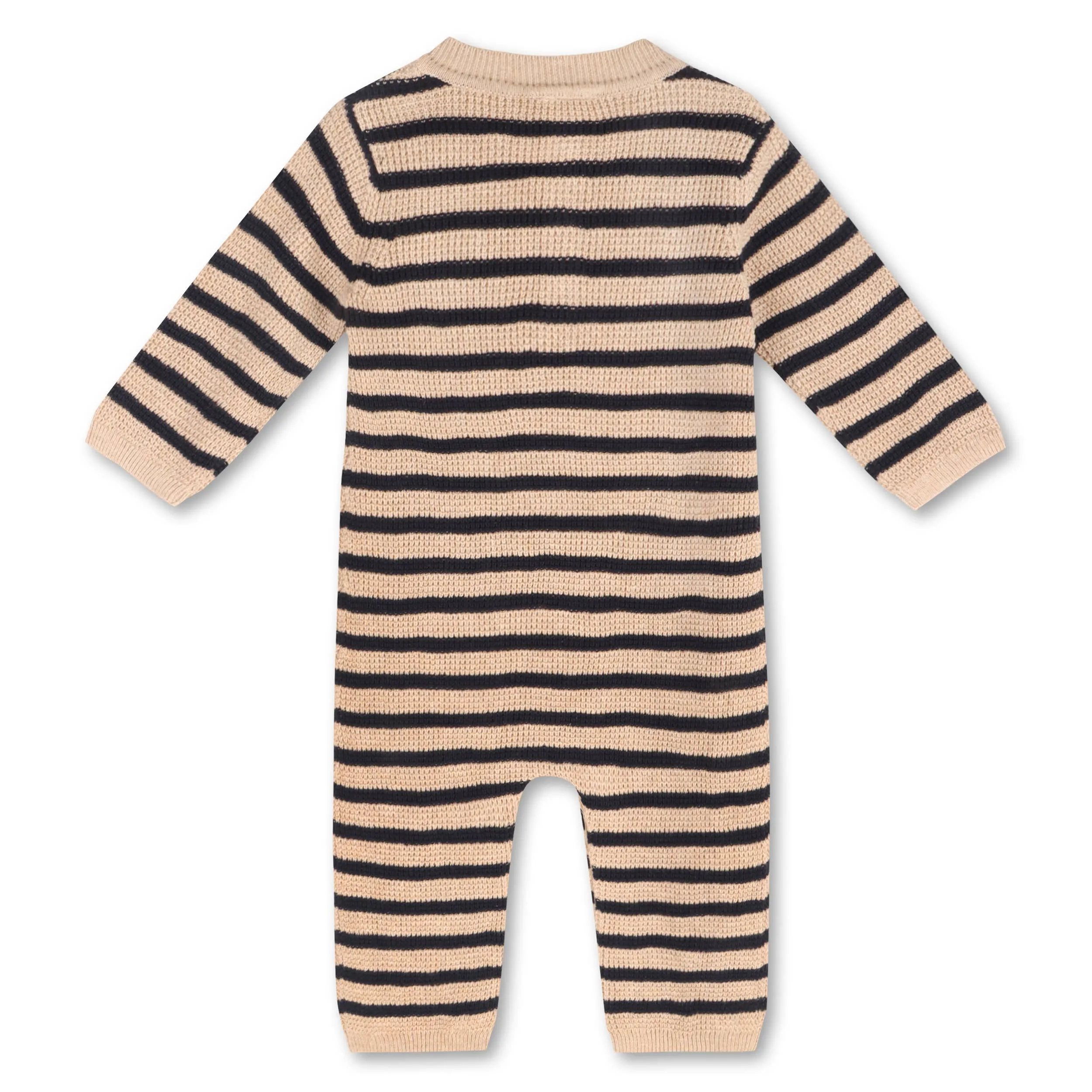 ORGANIC Navy Stripe Chunky Sweater Knit Baby Jumpsuit