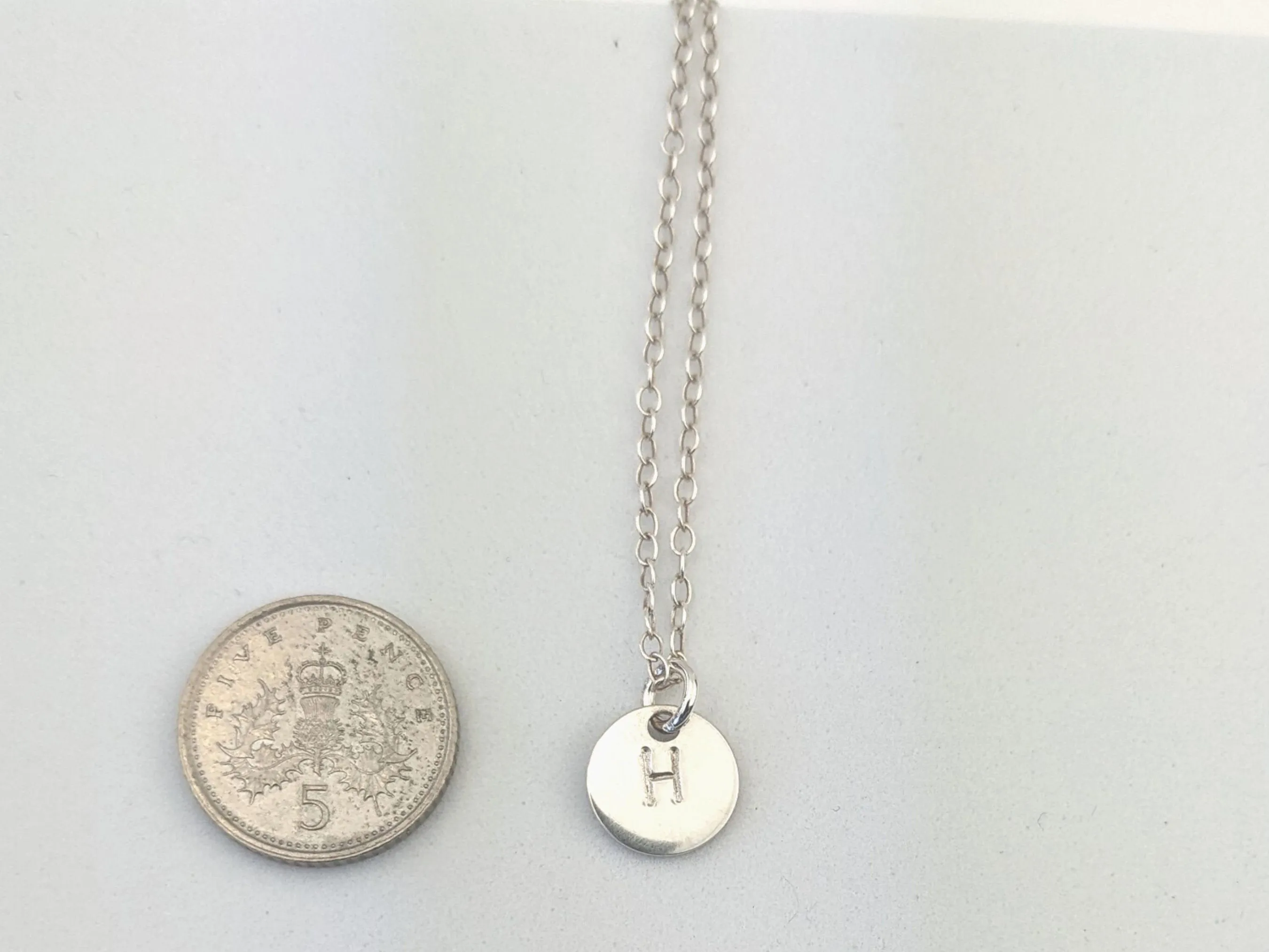 Personalised Initial Necklace// monogram layering necklace, silver name pendant, disc letter pendant, engraved jewellery