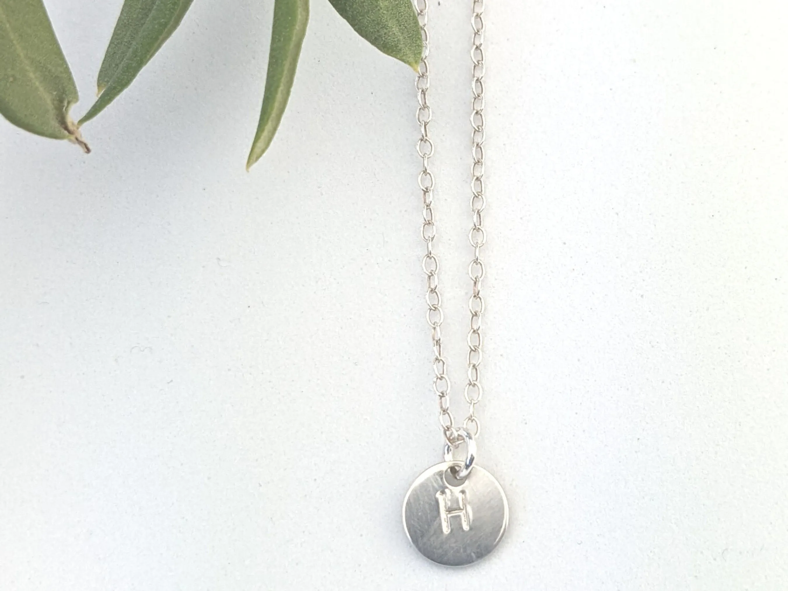 Personalised Initial Necklace// monogram layering necklace, silver name pendant, disc letter pendant, engraved jewellery