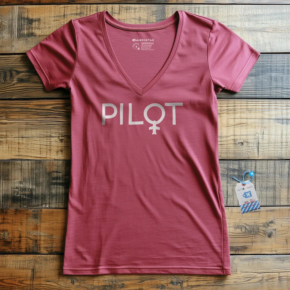 Pilot Woman - Women's V-Neck T-Shirt